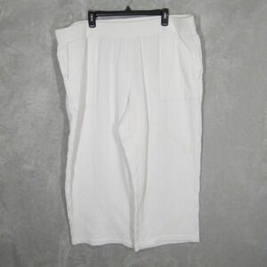 J. Jill Pants Plus Size 3X Cotton White Gauze Cropped Elastic Waist